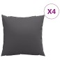 vidaXL Cojines decorativos 4 uds tela gris antracita 60x60 cm vidaXL Cojines decorativos 4 uds tela gris antracita 60x60 cm