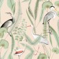 DUTCH WALLCOVERINGS Papel pintado Flamingo color crema y menta DUTCH WALLCOVERINGS Papel pintado Flamingo color crema y menta