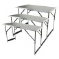 Brüder Mannesmann Set de mesas plegables multiusos 3 piezas aluminio Brüder Mannesmann Set de mesas plegables multiusos 3 piezas aluminio