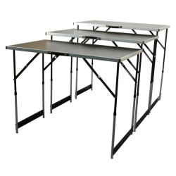 Brüder Mannesmann Set de mesas plegables multiusos 3 piezas aluminio