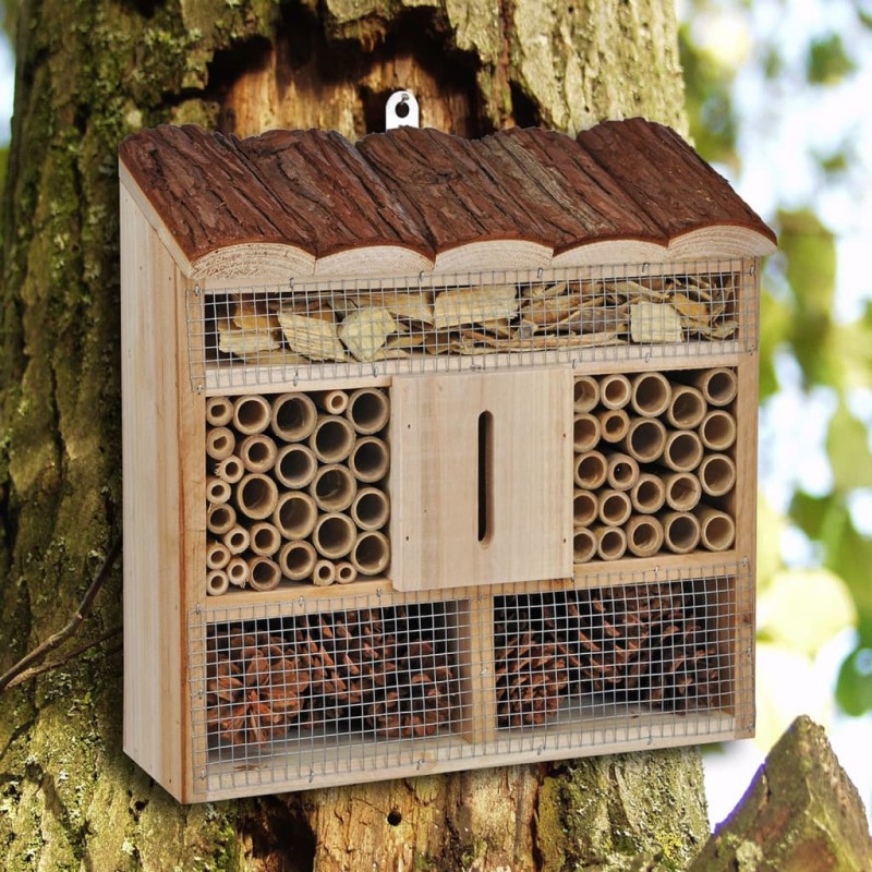 HI Caseta para insectos madera natural 30x9,5x30 cm HI Caseta para insectos madera natural 30x9,5x30 cm