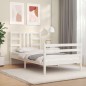 vidaXL Estructura de cama con cabecero madera maciza blanco vidaXL Estructura de cama con cabecero madera maciza blanco