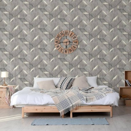 DUTCH WALLCOVERINGS Papel pintado Onyx gris oscuro