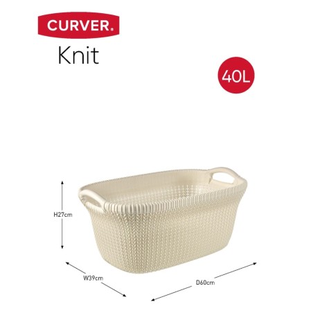 Curver Cesto de ropa sucia Knit 40L blanco crema