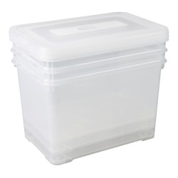 Curver Juego de cajas de almacenamiento Handy transparente 3x65 l 