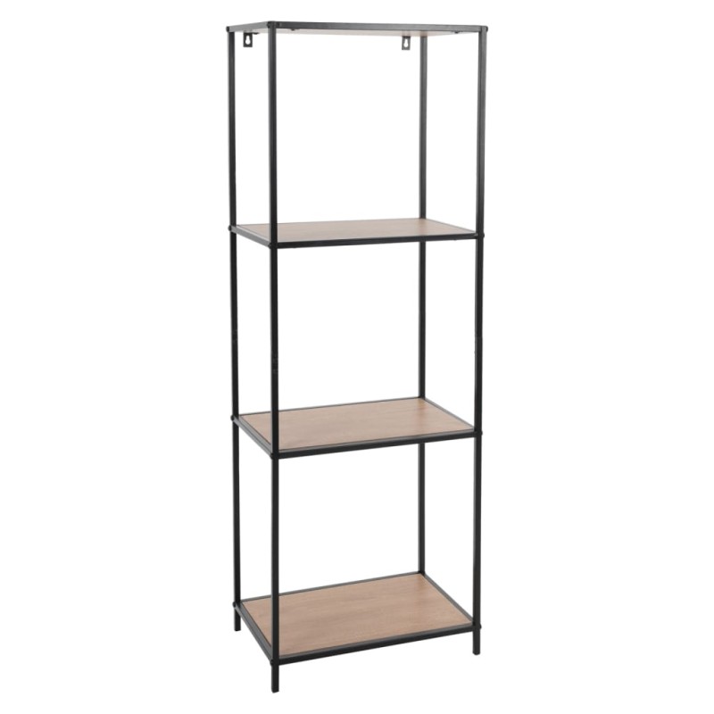 H&S Collection Estantería 3 alturas negro y natural 45x30x130 cm H&S Collection Estantería 3 alturas negro y natural 45x30x130 cm