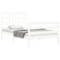 vidaXL Estructura de cama con cabecero madera maciza blanco vidaXL Estructura de cama con cabecero madera maciza blanco