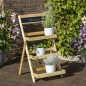 HI Estantería para plantas plegable de 3 alturas madera HI Estantería para plantas plegable de 3 alturas madera