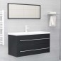 vidaXL Set de muebles de baño 2 piezas madera contrachapada gris vidaXL Set de muebles de baño 2 piezas madera contrachapada gris