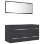 vidaXL Set de muebles de baño 2 piezas madera contrachapada gris vidaXL Set de muebles de baño 2 piezas madera contrachapada gris