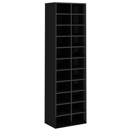 vidaXL Mueble zapatero de contrachapada negro brillo 54x34x183 cm