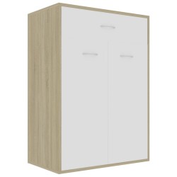 vidaXL Mueble zapatero de contrachapada blanco y roble 60x35x84 cm