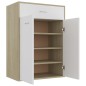 vidaXL Mueble zapatero de contrachapada blanco y roble 60x35x84 cm vidaXL Mueble zapatero de contrachapada blanco y roble 60x35x84 cm