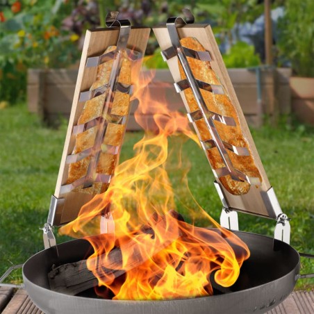 HI Soporte de barbacoa para pescado 2 unidades 55x16,5x5 cm