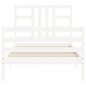 vidaXL Estructura de cama con cabecero madera maciza blanco vidaXL Estructura de cama con cabecero madera maciza blanco