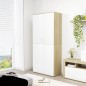 vidaXL Mueble zapatero contrachapada blanco y roble 80x39x178 cm vidaXL Mueble zapatero contrachapada blanco y roble 80x39x178 cm
