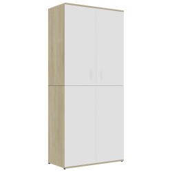 vidaXL Mueble zapatero contrachapada blanco y roble 80x39x178 cm