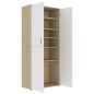 vidaXL Mueble zapatero contrachapada blanco y roble 80x39x178 cm vidaXL Mueble zapatero contrachapada blanco y roble 80x39x178 cm
