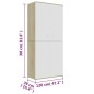 vidaXL Mueble zapatero contrachapada blanco y roble 80x39x178 cm vidaXL Mueble zapatero contrachapada blanco y roble 80x39x178 cm