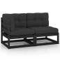vidaXL Set de muebles de jardín 2 pzas con cojines madera pino negro vidaXL Set de muebles de jardín 2 pzas con cojines madera pino negro