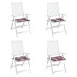 vidaXL Cojines de silla de jardín 4 uds tela a cuadros rojo 50x50x3 cm