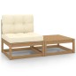 vidaXL Set de muebles de jardín 2 pzas cojines madera pino marrón miel vidaXL Set de muebles de jardín 2 pzas cojines madera pino marrón miel
