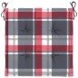 vidaXL Cojines de silla de jardín 4 uds tela a cuadros rojo 50x50x3 cm