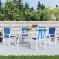 vidaXL Cojín silla jardín respaldo bajo 4 uds tela Oxford azul vidaXL Cojín silla jardín respaldo bajo 4 uds tela Oxford azul
