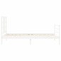 vidaXL Estructura de cama con cabecero madera maciza blanco vidaXL Estructura de cama con cabecero madera maciza blanco