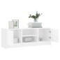 vidaXL Mueble de TV madera de ingeniería blanco 102x30x37,5 cm vidaXL Mueble de TV madera de ingeniería blanco 102x30x37,5 cm