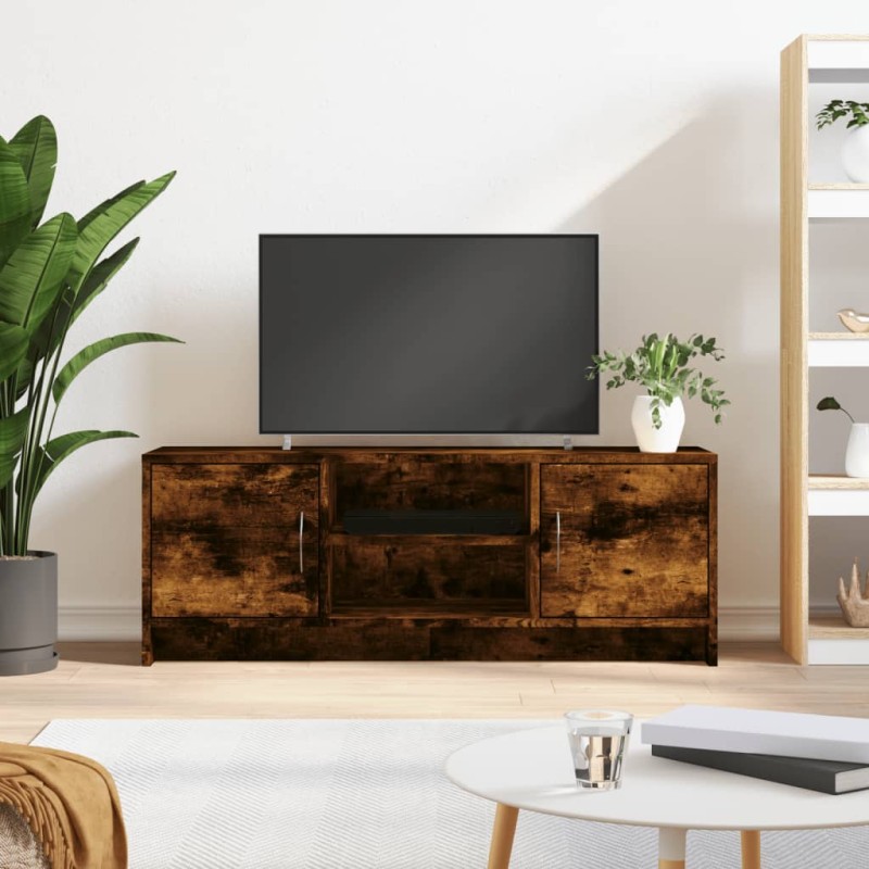 vidaXL Mueble de TV madera de ingeniería roble ahumado 102x30x37,5 cm vidaXL Mueble de TV madera de ingeniería roble ahumado 102x30x37,5 cm