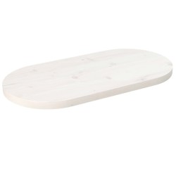 vidaXL Tablero de mesa ovalado madera maciza pino blanco 70x35x2,5 cm