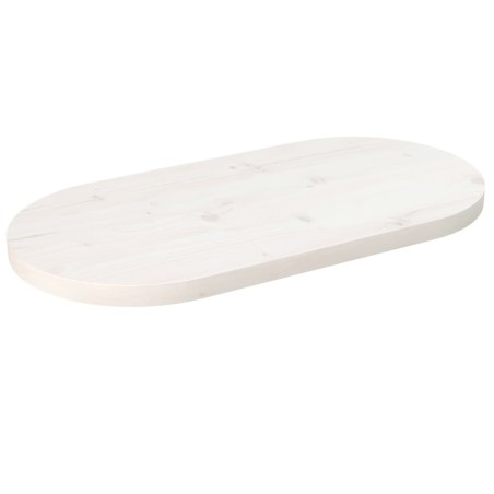 vidaXL Tablero de mesa ovalado madera maciza pino blanco 70x35x2,5 cm