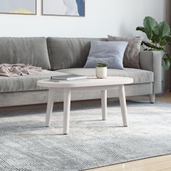 vidaXL Tablero de mesa ovalado madera maciza pino blanco 70x35x2,5 cm