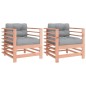 vidaXL Sillones de jardín y cojines 2 uds madera maciza abeto Douglas vidaXL Sillones de jardín y cojines 2 uds madera maciza abeto Douglas