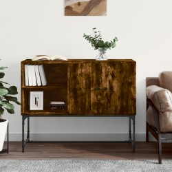 vidaXL Aparador de madera de ingeniería roble ahumado 100x40x79,5 cm