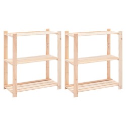 vidaXL Estantería 3 niveles 2 unidades madera pino maciza 150 kg 