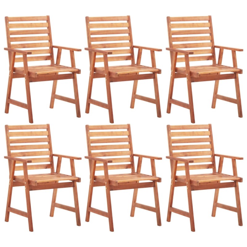 vidaXL Sillas de comedor para jardín 6 uds madera maciza de acacia vidaXL Sillas de comedor para jardín 6 uds madera maciza de acacia