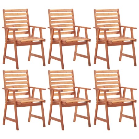 vidaXL Sillas de comedor para jardín 6 uds madera maciza de acacia