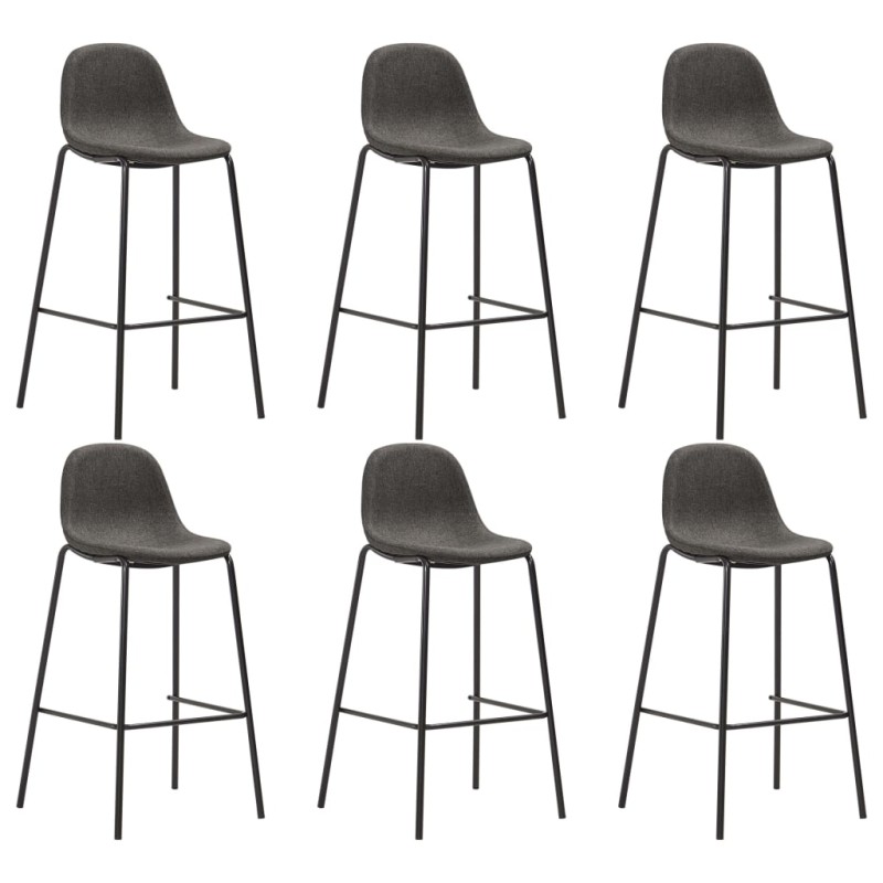 vidaXL Taburetes de cocina 6 unidades tela gris oscuro vidaXL Taburetes de cocina 6 unidades tela gris oscuro