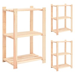 vidaXL Estantería 3 niveles 3 unidades madera pino maciza 150 kg 