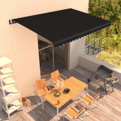 vidaXL Toldo retráctil manual gris antracita 450x300 cm