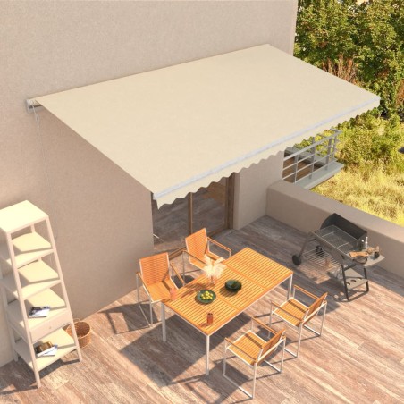 vidaXL Toldo retráctil automático color crema 600x300 cm