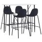 vidaXL Juego de mesa alta y taburetes 5 piezas tela negra vidaXL Juego de mesa alta y taburetes 5 piezas tela negra