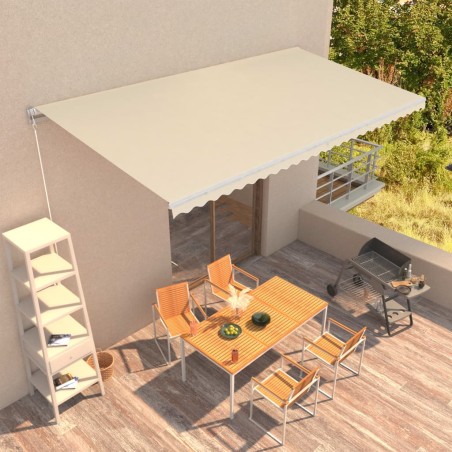 vidaXL Toldo manual retráctil color crema 600x300 cm