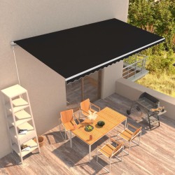 vidaXL Toldo retráctil manual gris antracita 600x300 cm