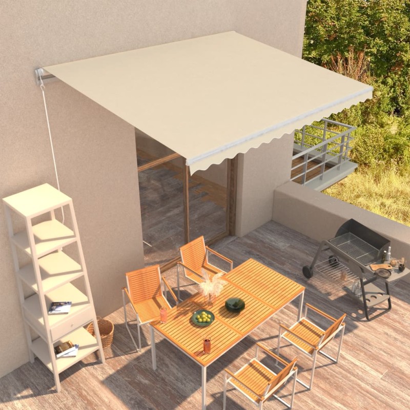 vidaXL Toldo manual retráctil color crema 400x300 cm