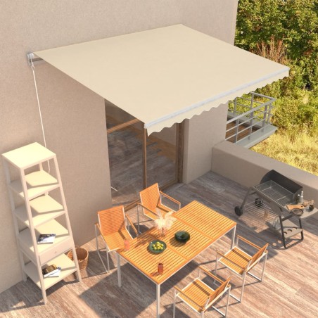vidaXL Toldo manual retráctil color crema 400x300 cm
