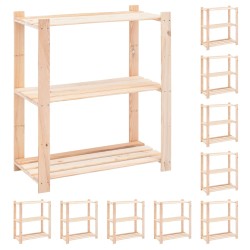 vidaXL Estantería 3 niveles 10 unidades madera pino maciza 150 kg 