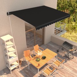 vidaXL Toldo retráctil manual gris antracita 400x300 cm